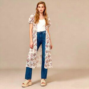 NWOT alice + olivia Jessamy Maxi Robe Floral Print Embroidery Long Dress Size: S